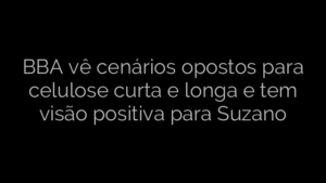 ​BBA vê cenários opostos para celulose curta e longa e tem visão positiva para Suzano 